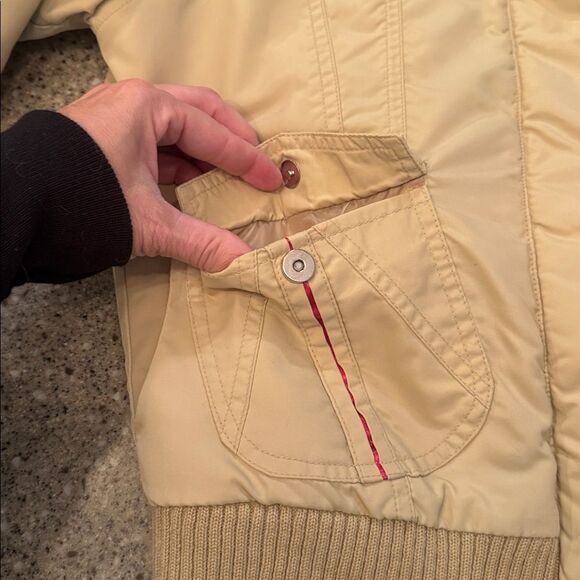 BILLABONG Vintage Y2K Tan/Hot Pink Bomber Jacket - Picture 14 of 14